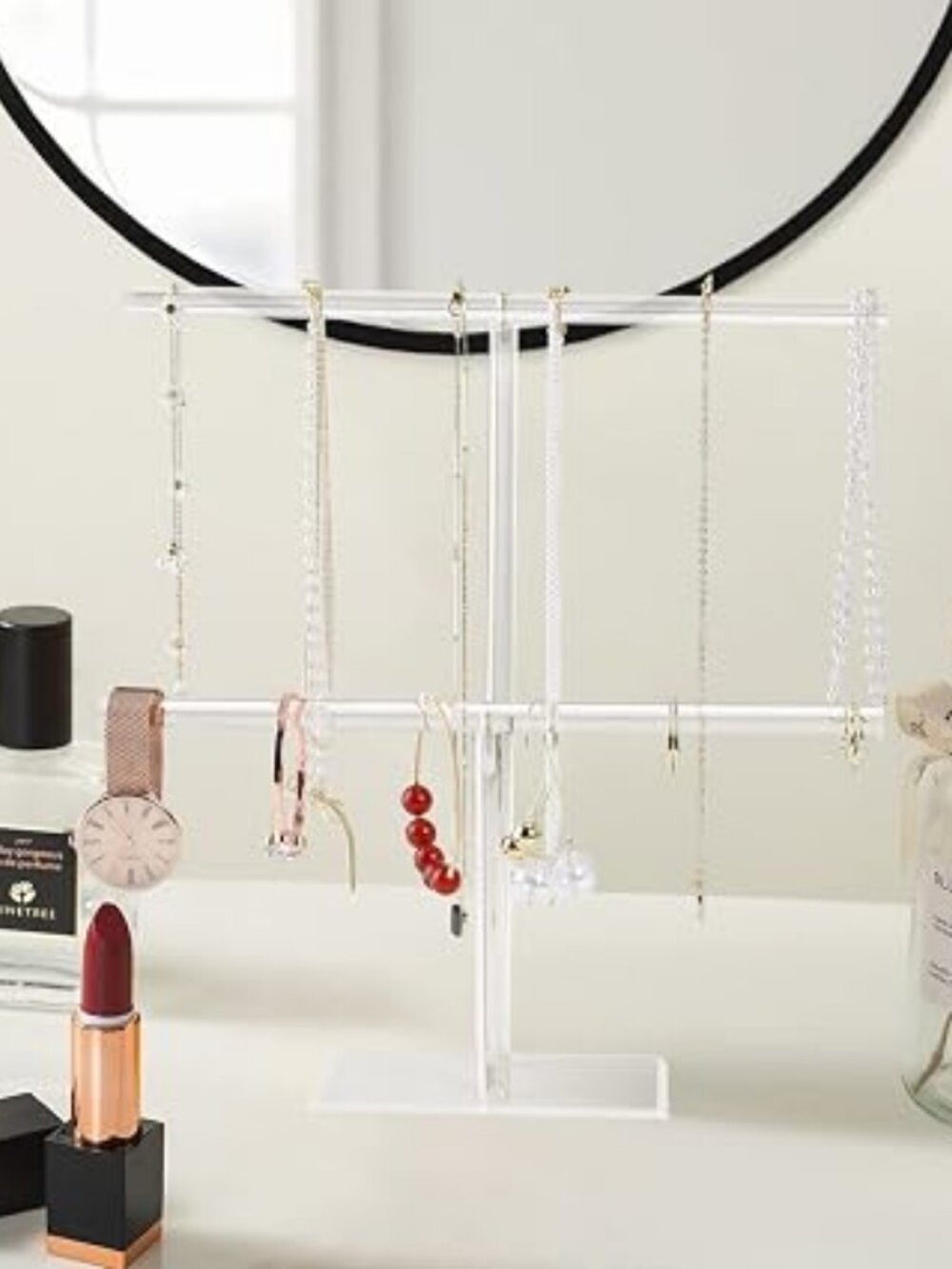 Acrylic Jewelry Stand, 2-Tier Necklace Holder, Jewelry Display Holder